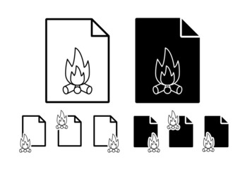 Poster - bonfire vector icon in file set illustration for ui and ux, website or mobile application