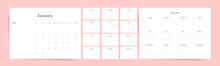 Minimal 2022 Calendar Design. Week Starts On Sunday. Editable Clean And Elegant Calendar Page Template. Place For Notes. Minimalist Trendy Design For Desktop Design Calendar Planner. Set Of 12 Months
