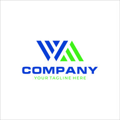 Letter WA logo template