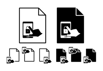 Aufkleber - Lock, mobile, hand, block vector icon in file set illustration for ui and ux, website or mobile application