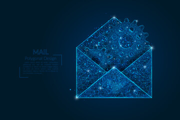 Wall Mural - abstract isolated image of a letter, mail or message interaction, business, connection. polygonal il