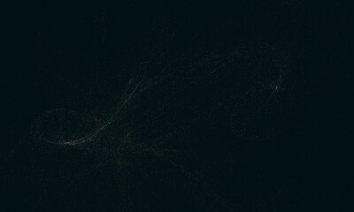Wall Mural - Golden glitter of milky way, starry dust or far galaxies in deep dark space. Infinity of the universe, fictional 3d illustration of celestial clusters. Great as digital festive decoration, cover.
