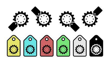 Poster - Pie, food, desert vector icon in tag set illustration for ui and ux, website or mobile application