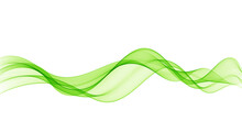 Green Wave. Green Abstract Wave Flow, Vector Abstract Design Element.