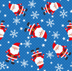 Sticker - Christmas seamless pattern in santa claus and snowflakes for print and web design