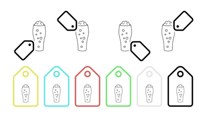 Poster - Beer drink vector icon in tag set illustration for ui and ux, website or mobile application