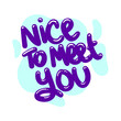 nice to meet you quote text typography design graphic vector illustration