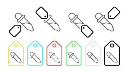 Poster - Drop, pipette vector icon in tag set illustration for ui and ux, website or mobile application