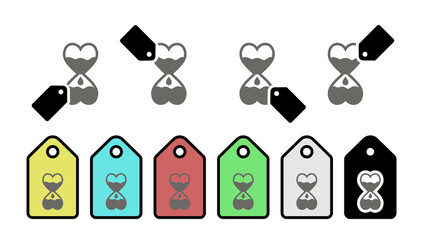 Poster - time vector icon in tag set illustration for ui and ux, website or mobile application
