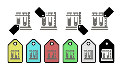 Poster - Blood collection vector icon in tag set illustration for ui and ux, website or mobile application 