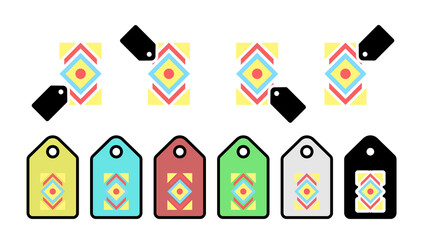Poster - Abstract color vector icon in tag set illustration for ui and ux, website or mobile application