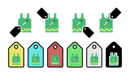 Poster - Singlet color vector icon in tag set illustration for ui and ux, website or mobile application