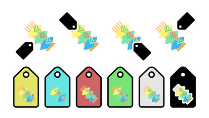 Poster - Headdress color vector icon in tag set illustration for ui and ux, website or mobile application