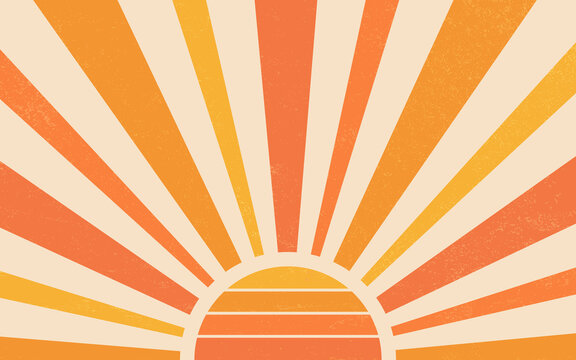 vintage sun retro background. trendy with bright colours perfect for poster, wallpaper, banner and b