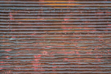Old, Grunge, Rusty, Corrugated Metal Texture Background - Wall Of Weathered Shack