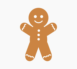 Wall Mural - gingerbread man cookie cute icon.