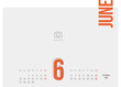 © simbos - Calendar 2022 6th month June modern black light line condensed orange typography landsape desk wall calendar starts monday creative idea design