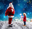 © alphaspirit - Child is waiting for a Christmas present from Santa Claus
