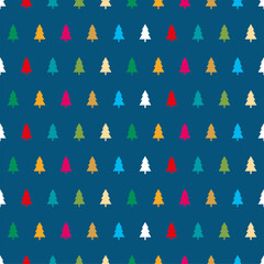 Wall Mural - Seamless Christmas wrapping paper pattern. Christmas tree pattern.