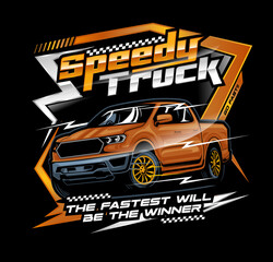 Wall Mural - Racing Truck T-shirt, Automotive Car Template, Car T-shirt template