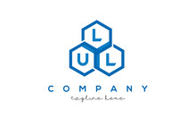 LUL Letters Design Logo With Three Polygon Hexagon Logo Vector Template