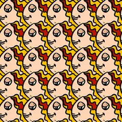 seamless pattern of cute cartoon