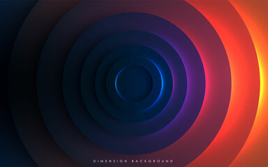 Poster - Dynamic circle dimension background with colorful light effect