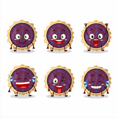 Sticker - Cartoon character of blueberry pie with smile expression