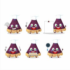 Sticker - Cartoon character of slice of blueberry pie with various chef emoticons