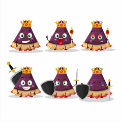 Sticker - A Charismatic King slice of blueberry pie cartoon character wearing a gold crown