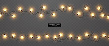 Abstract Decoration Of Christmas Star String Lights On A Black Background