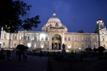 Wall Mural - A night view of Victoria memorial, Kolkata.