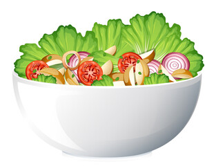 Poster - Healthy meal with fresh vegetable salad bowl