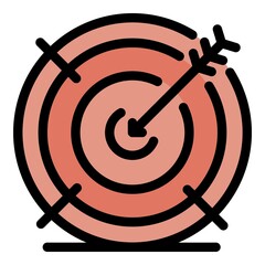 Poster - Reached goal icon. Outline reached goal vector icon color flat isolated