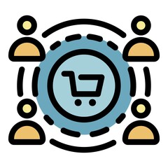 Poster - Customers service icon. Outline customers service vector icon color flat isolated