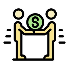 Poster - Business partners icon. Outline business partners vector icon color flat isolated
