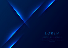 Template Corporate Abstract Dark Blue Gradient Stripes Overlap Layer Background With Lighting.