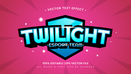 Poster - Twilight Esport 3d Text Style Effect. Editable illustrator text style.