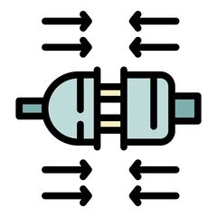 Poster - Connector male female icon. Outline connector male female vector icon color flat isolated