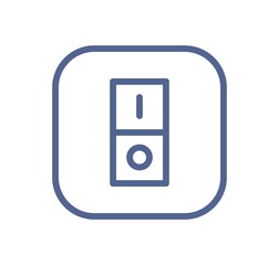 Aufkleber - Electric light switch icon with one button. On and off wall switcher sign in line art style. Lineart toggle symbol. Simple linear flat vector illustration isolated on white background