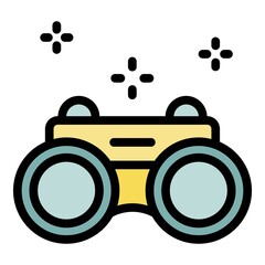 Poster - binocular glasses icon. outline binocular glasses vector icon color flat isolated