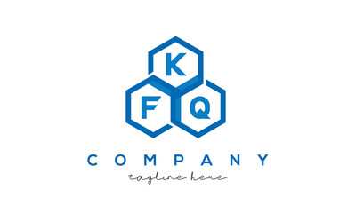 KFQ letters design logo with three polygon hexagon logo vector template