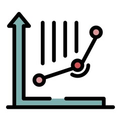 Poster - Exponent diagram icon. Outline exponent diagram vector icon color flat isolated