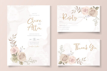  Beautiful roses invitation card template