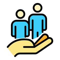 Poster - people care icon. outline people care vector icon color flat isolated