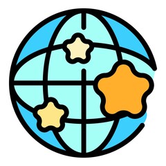 Poster - global sociology icon. outline global sociology vector icon color flat isolated