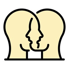 Poster - dual sociology people icon. outline dual sociology people vector icon color flat isolated
