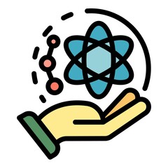 Poster - Medical biology icon. Outline medical biology vector icon color flat isolated