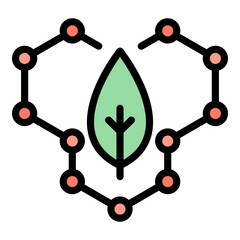 Poster - science biology icon. outline sience science biology icon color flat isolated