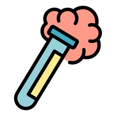 Poster - Experiment tube icon. Outline experiment tube vector icon color flat isolated